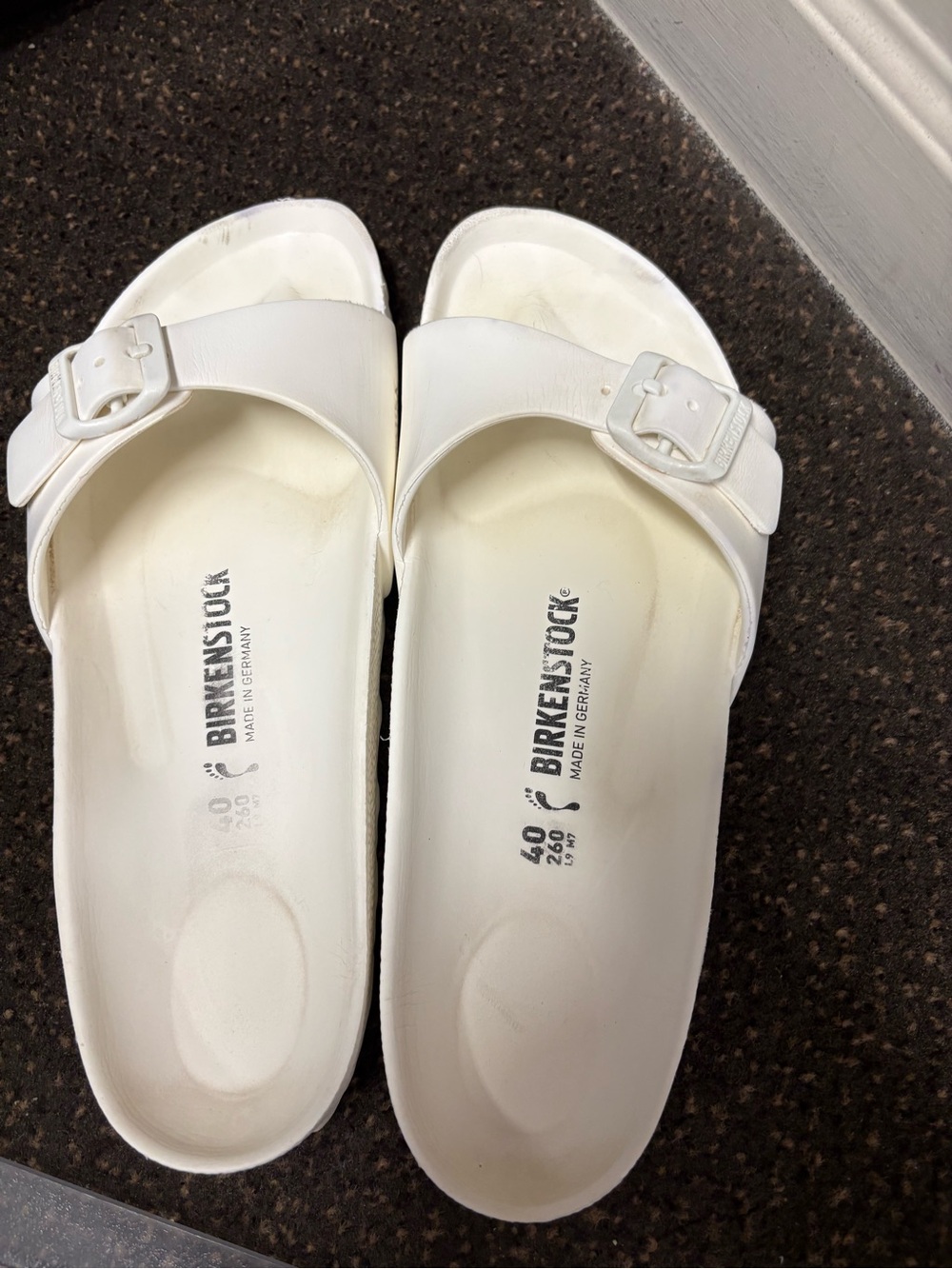 Birkenstock White Madrid EVA Slide Sandals for Women size 40